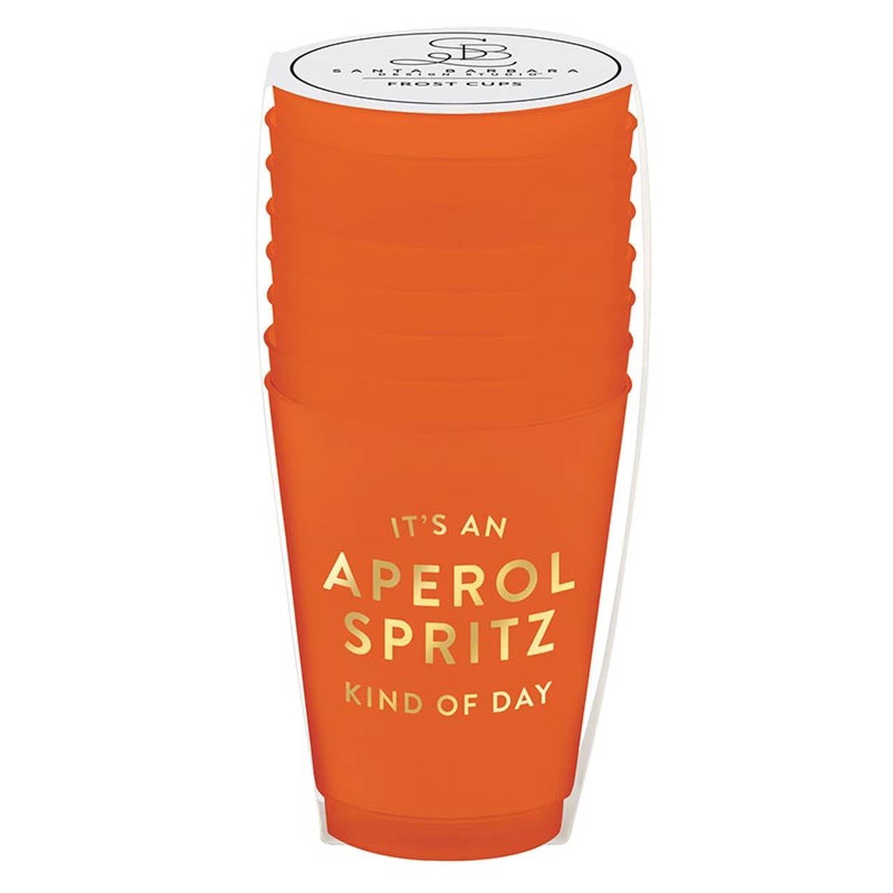 Aperol Spritz Kind Of Day Gold Foil Frost Cups - Set of 8