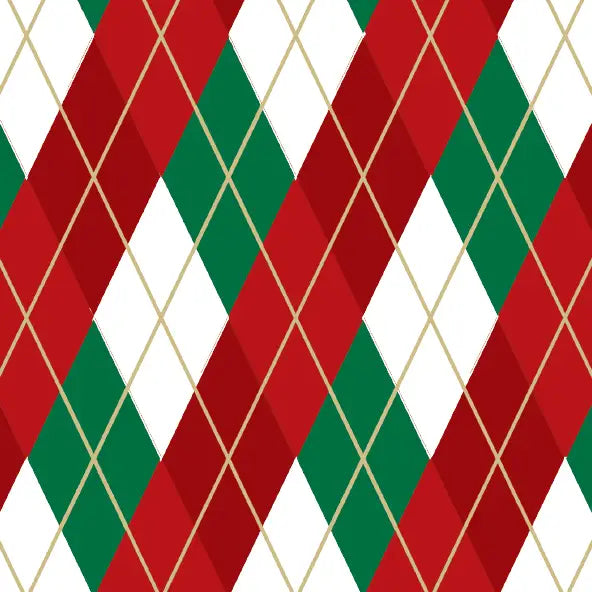 Christmas Argyle Gift Tags w/ Adhesive