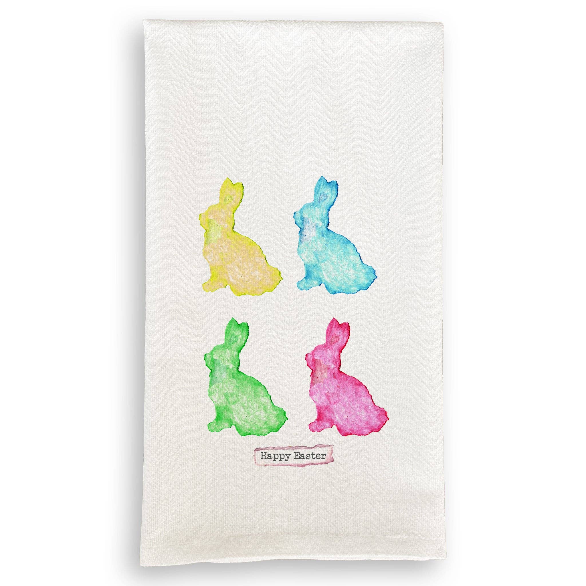 Four Colorful Bunnies Dishtowel