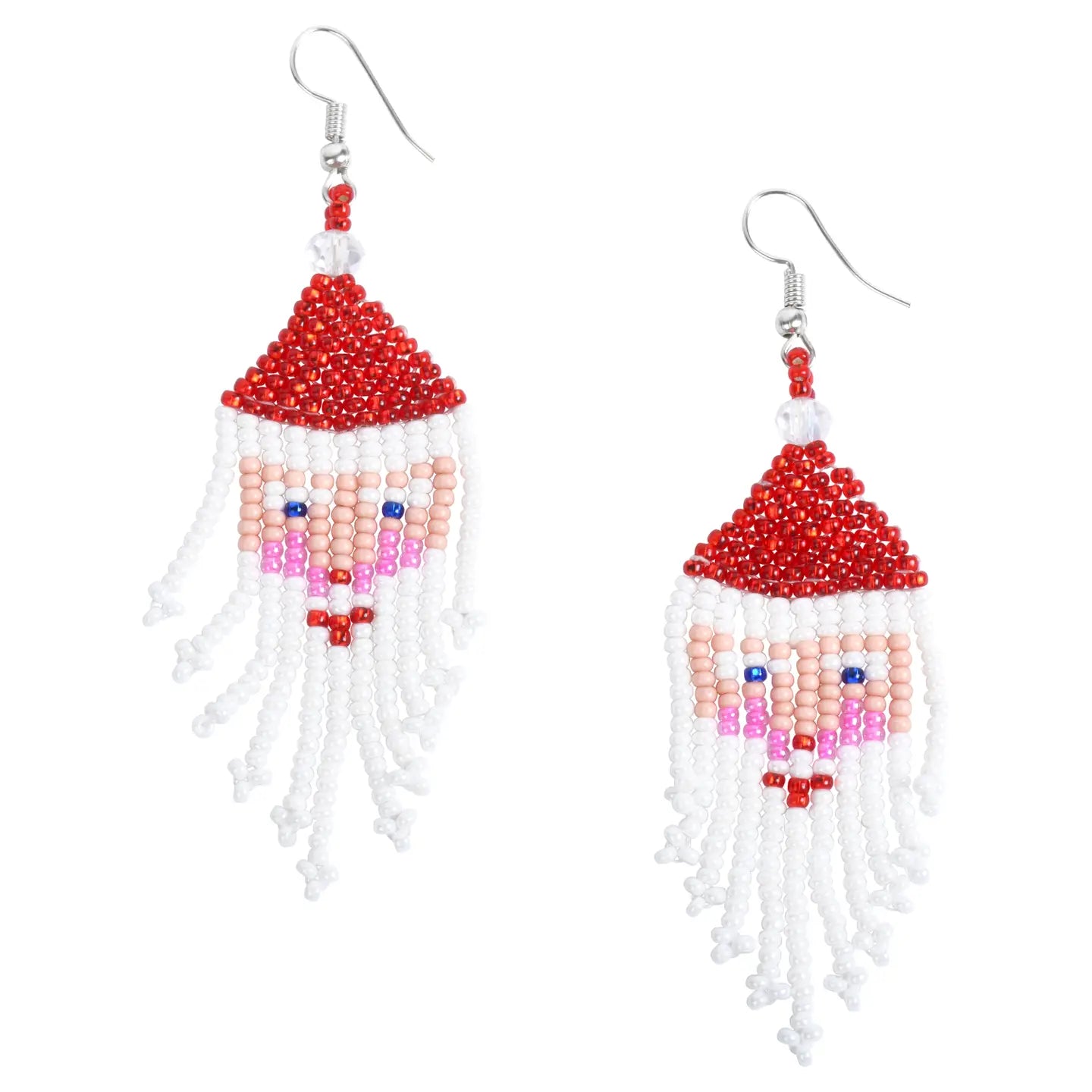 Beaded Santa Earrings