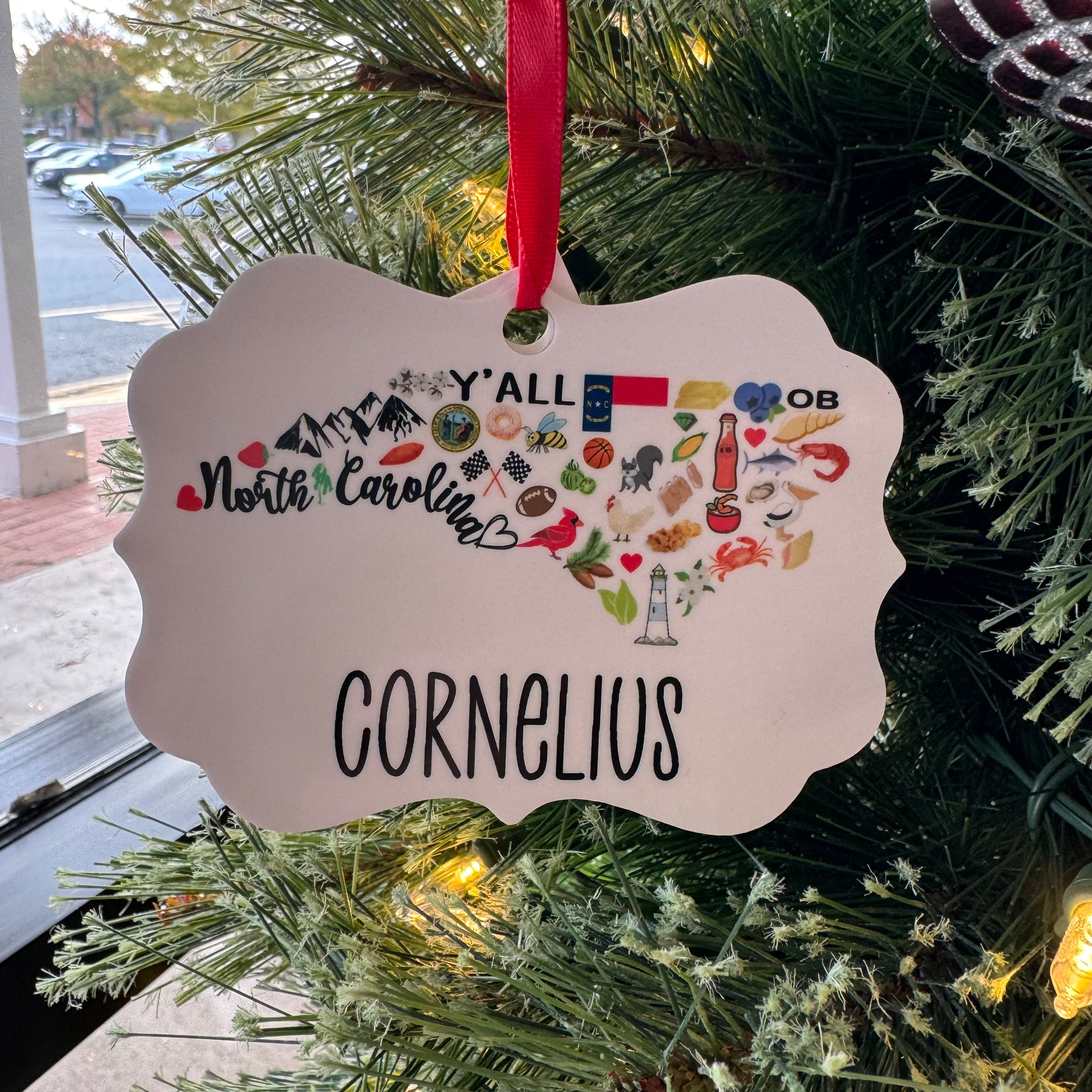 Cornelius, North Carolina Icons Christmas Ornament