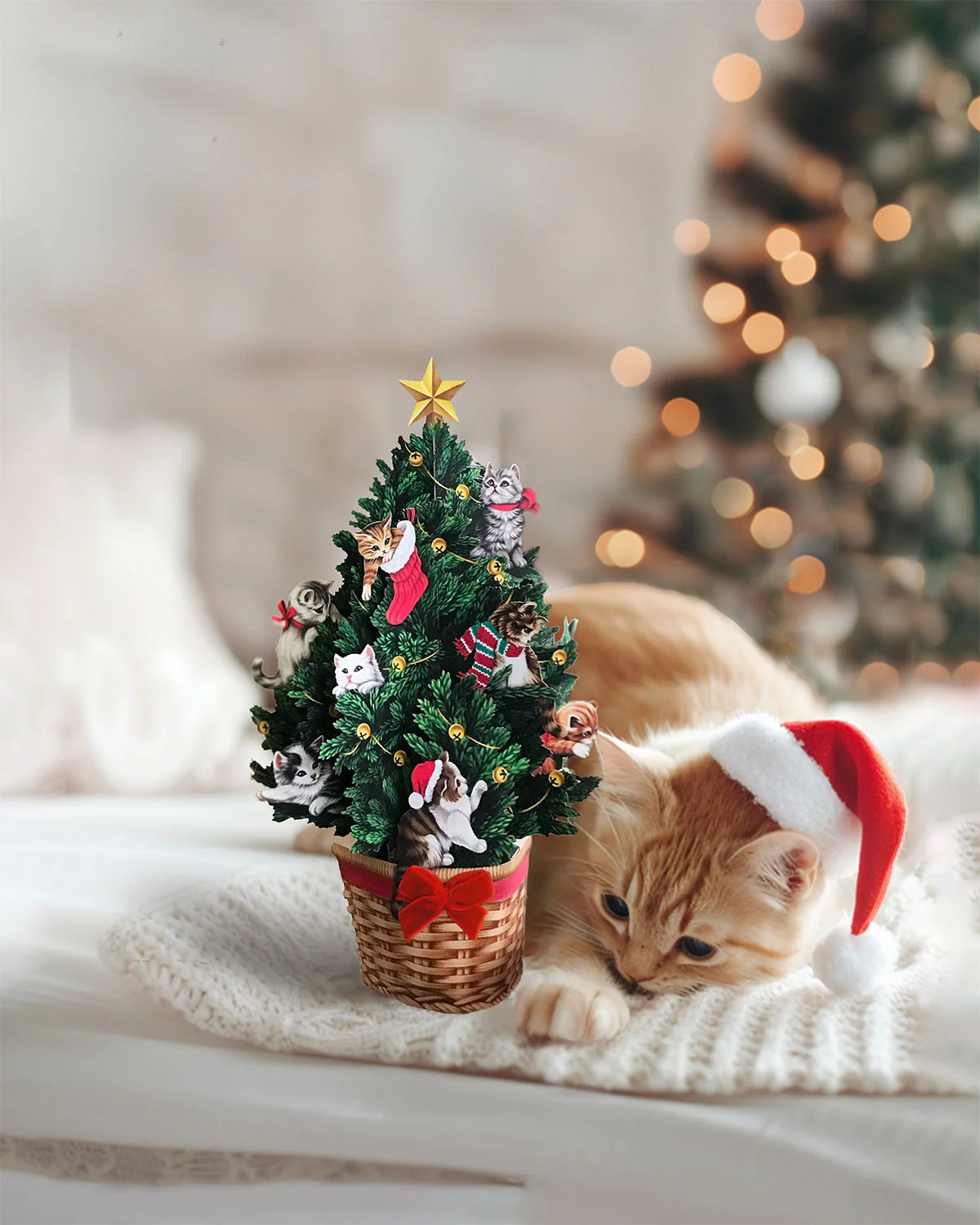 Mini Meowy Christmas Tree Pop-Up Card