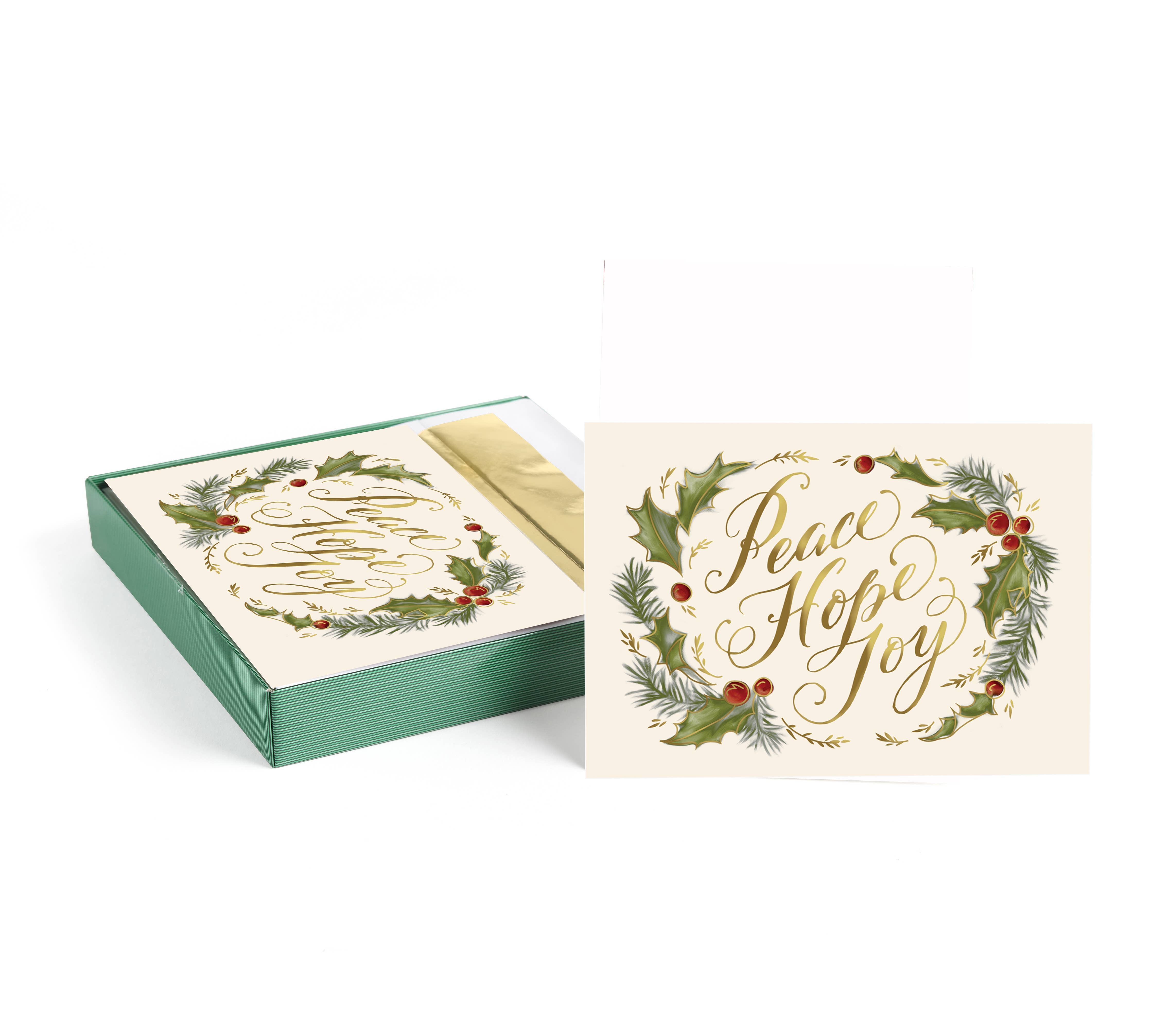 Peace Hope Joy Boxed Holiday Cards