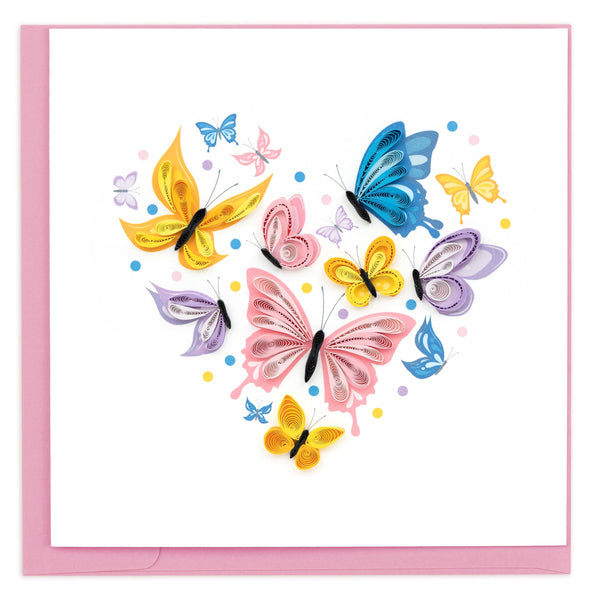 Quilling Butterfly Heart Greeting Card