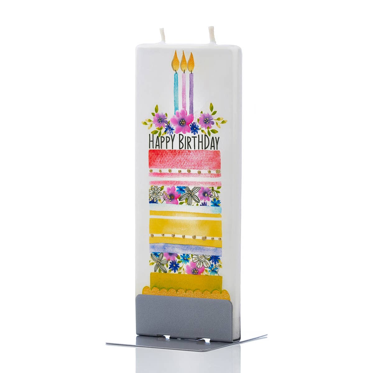 Flat Handmade Candle - Happy Birthday Layered Cake