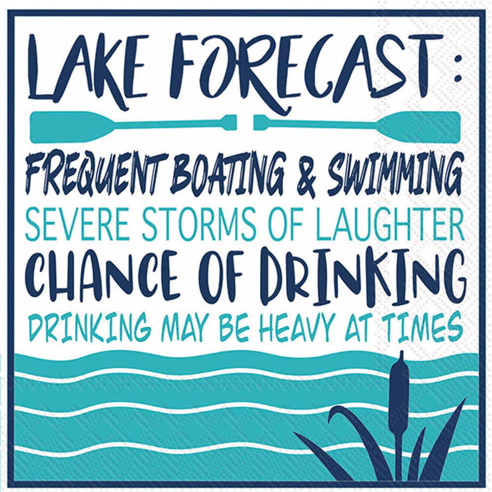 Lake Forecast Paper Cocktail Napkin 20 Ct