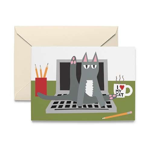 Cat on Keyboard Note Cards