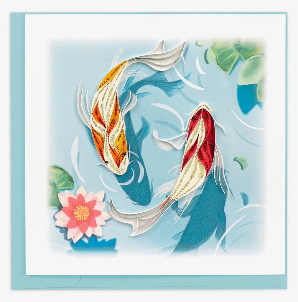 Quilling Two Koi Fish Greeting Card