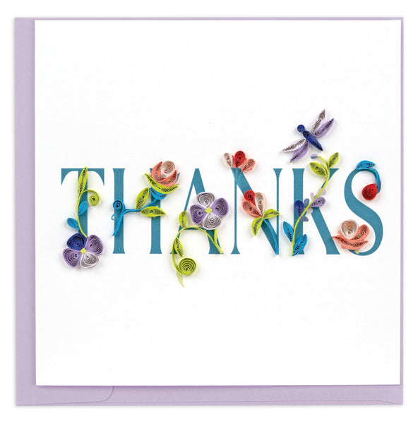 Quilling Garden Thanks Greeting Card