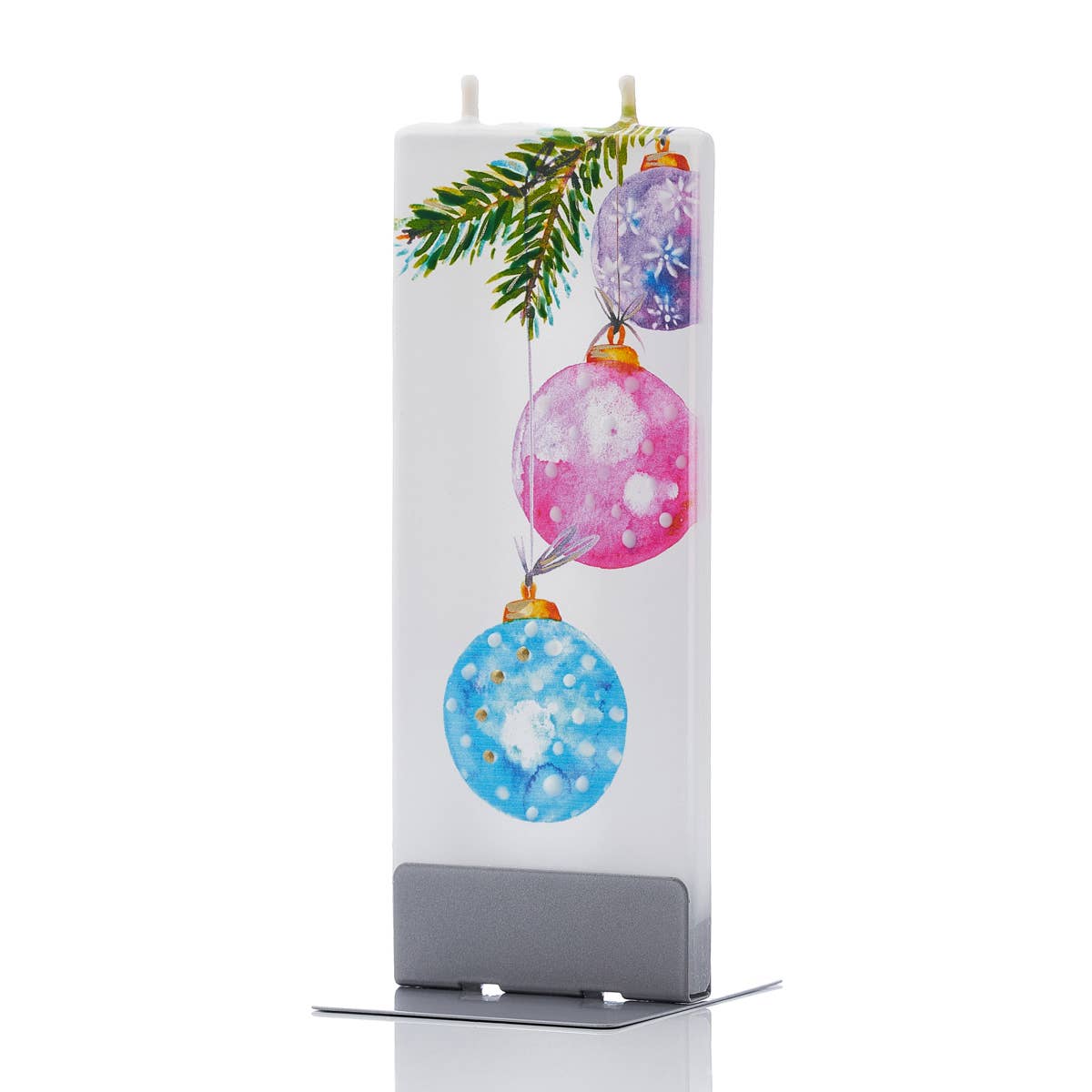 Flat Handmade Candle - Pink Blue Hanging Christmas Ornaments