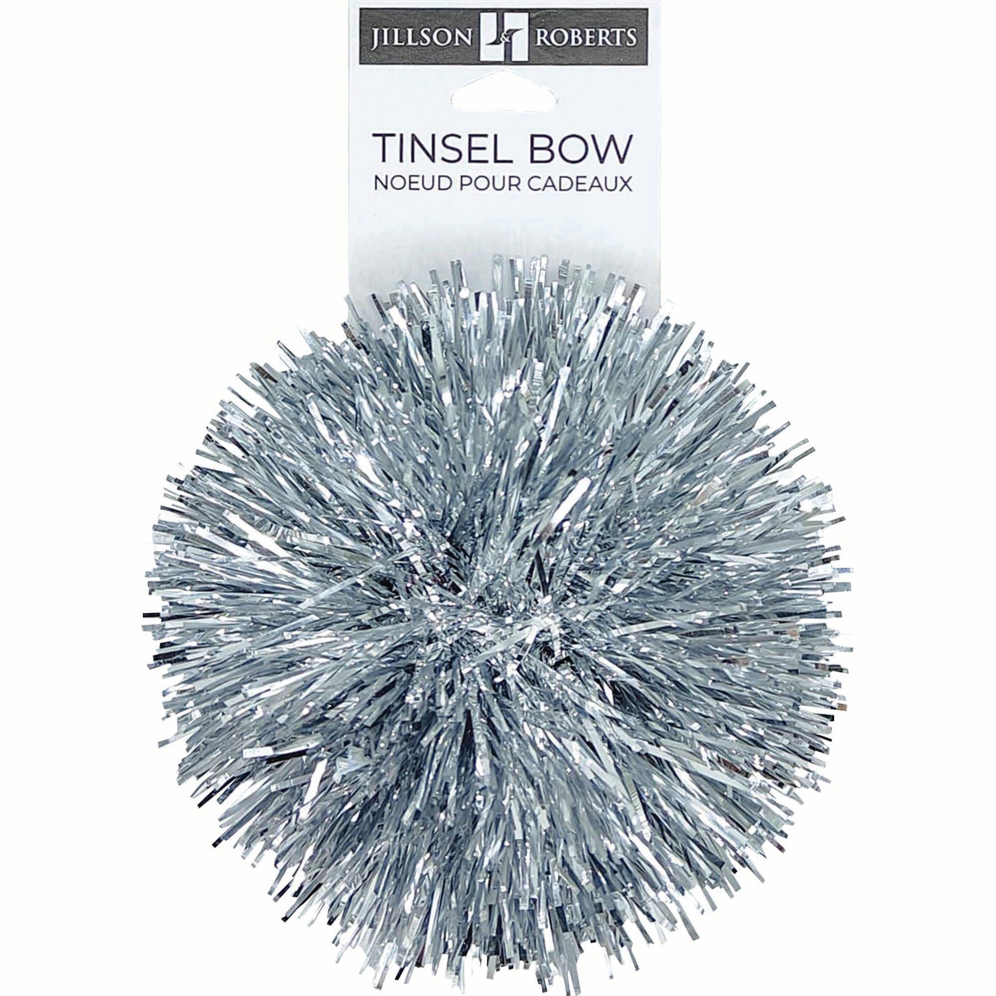 Silver Tinsel Bow