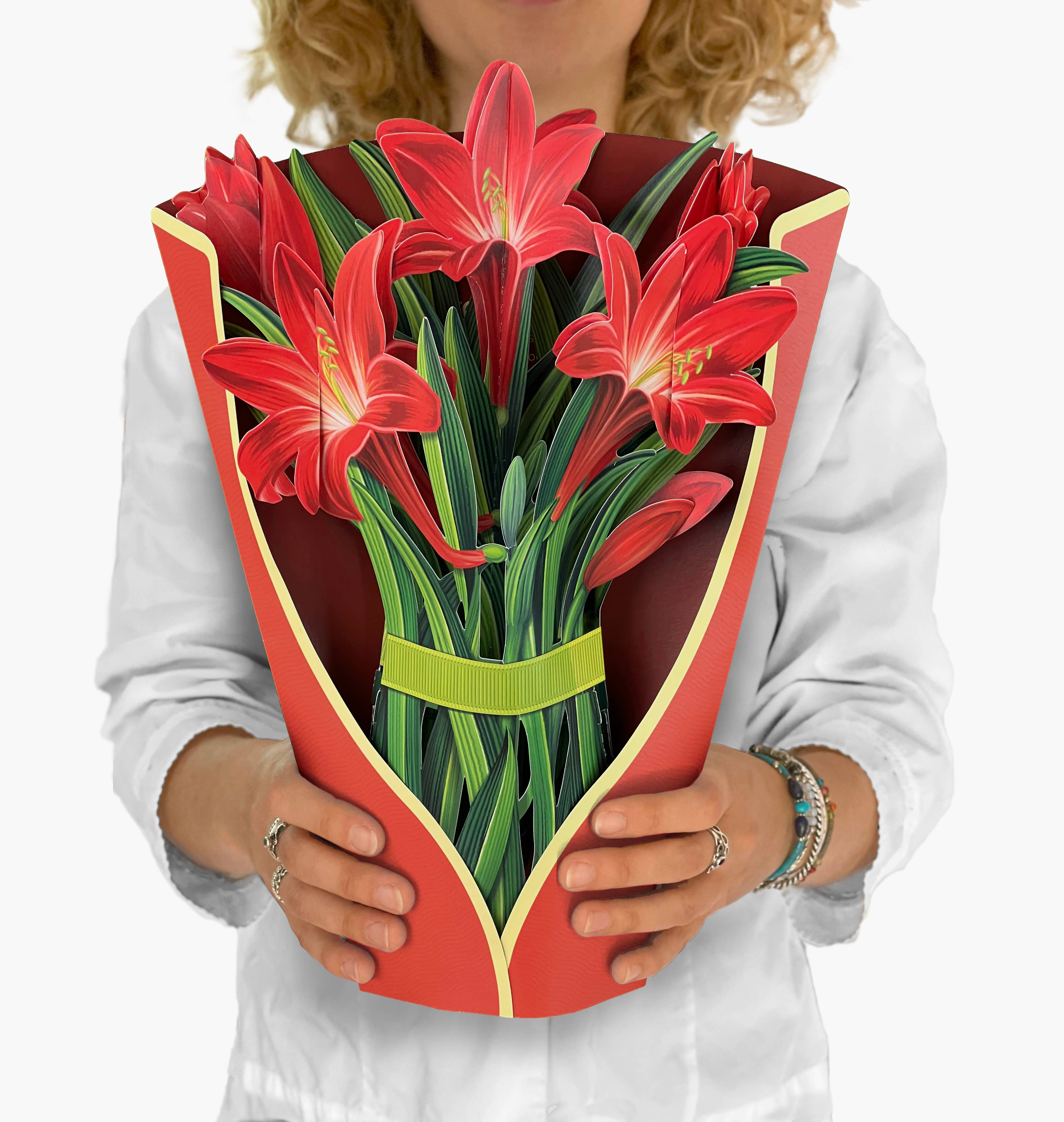 FreshCut Red Amaryllis Pop-Up Greeting Card