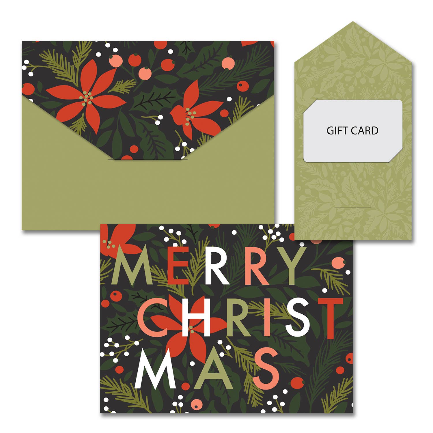 Christmas Floral Gift Card Holder