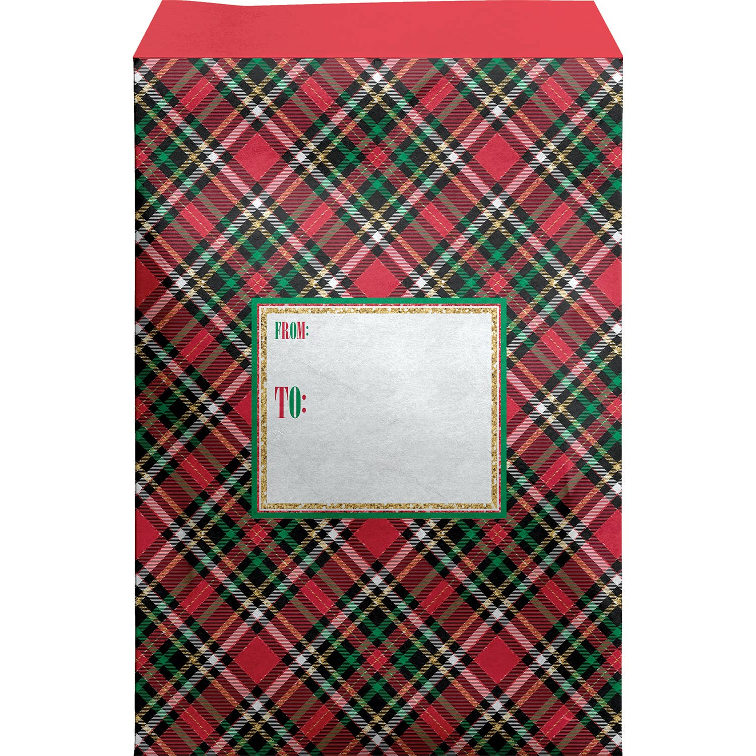 Red Gold Plaid Mailing Envelope - Medium