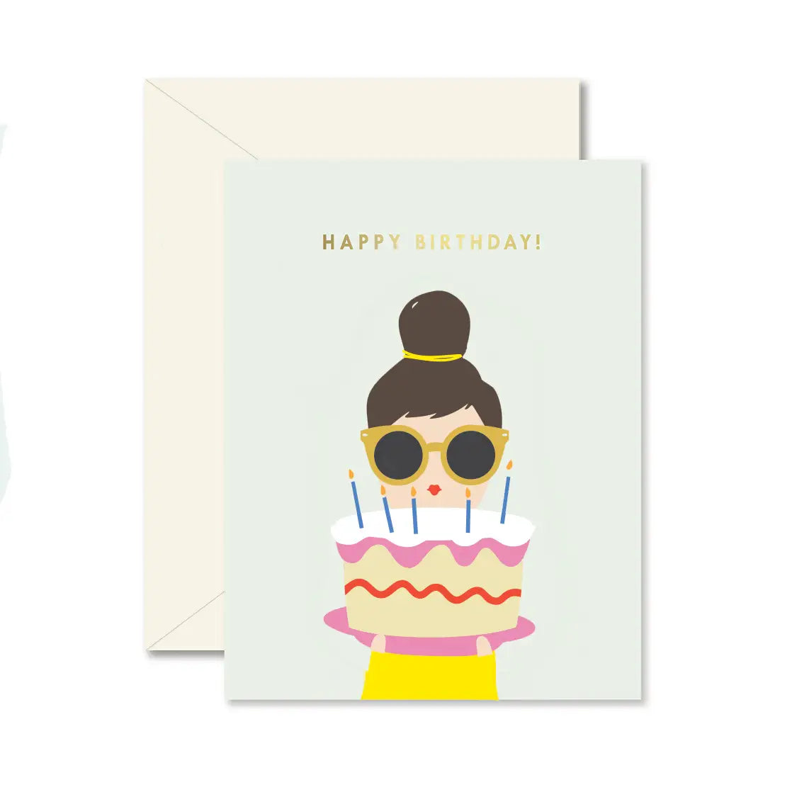 Birthday Cake Lady Greeting Card